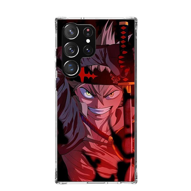 Black C-Clovers Anime Phone Case For Samsung Galaxy S26 Ultra S23 S24 S25 Edge S20 FE S21 S22 Plus Soft Print Shell Cover Fundas