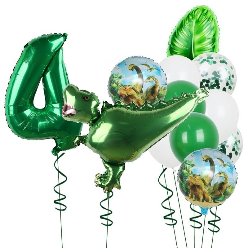 32Inch Green Dinosaur Balloon Suit For Birthday Party Decoration 12Pcs/Set Cute Self-Supporting Dinosaur Balloon Suitable Childr