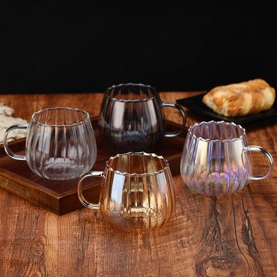 400ml Creative Glass Coffee Cup Pumpkin Glass Mug for Tea Milk Juice, Modern Breakfast Drinkware with Handle, Cute Gift Idea