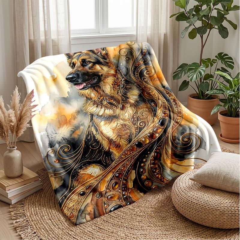 Golden Corgi Dreams Theme blanket Lightweight Warm Flannel Blanket Decorative Throw Blanket for Home Decoration