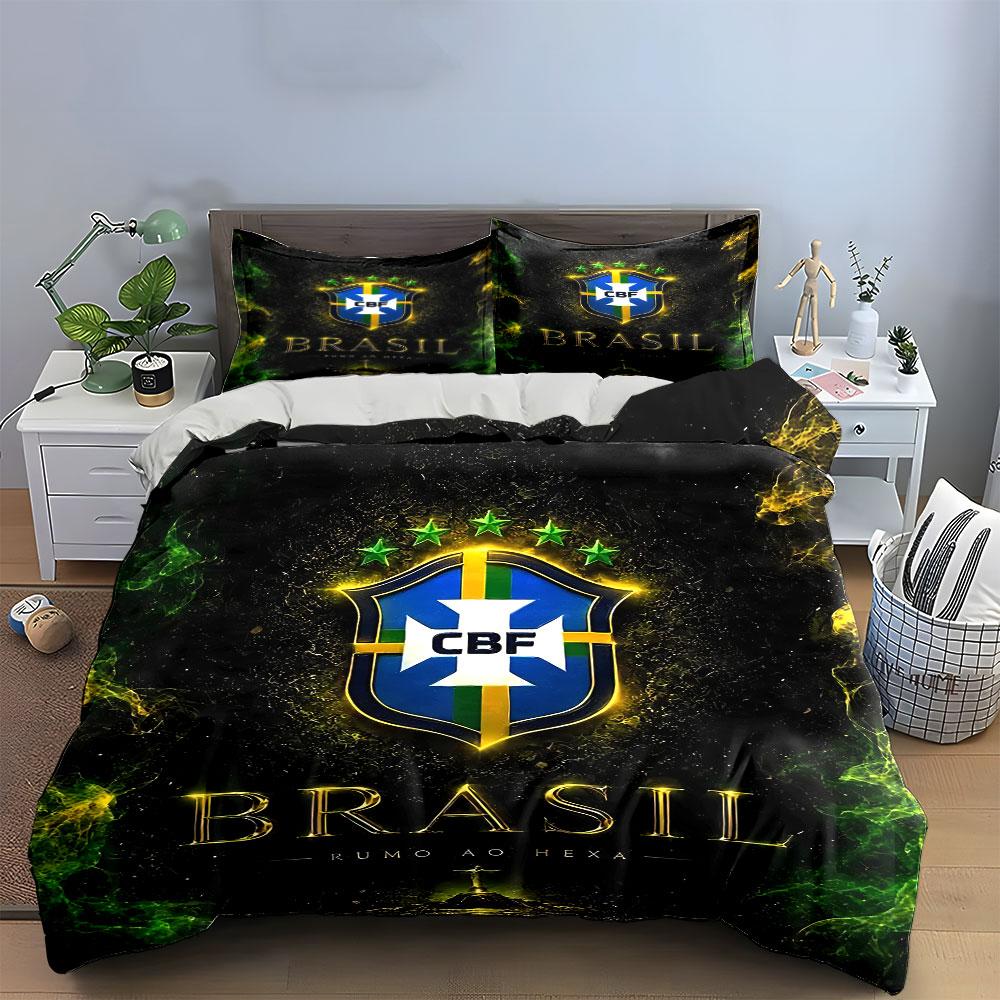 "Brazil CBF Bedding Set" Bedding Duvet Cover Set Duvet Cover Pillowcases (1 * Duvet Cover 2 * Pillowcases, without duvet insert)