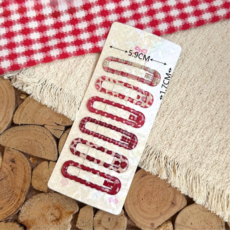 Lot de 6 Pinces BB Imprimé Fruits pour Cheveux Fillettes Frange Côté Pinces à Cheveux Enfants Pinces à Cheveux Carreaux Barrettes Accessoires de Cheveux