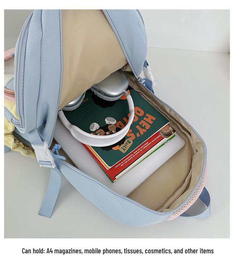 Kolorowy damski plecak szkolny Ita: Uroczy, Przestronny, Przezroczysty Plecak na Odznaki