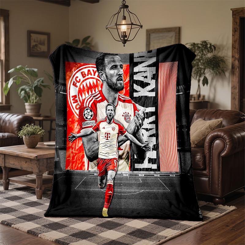 Manta de Franela con Estampado de Harry Kane Suave Cálida Manta para Sofá Cama para Hogar Oficina Dormitorio