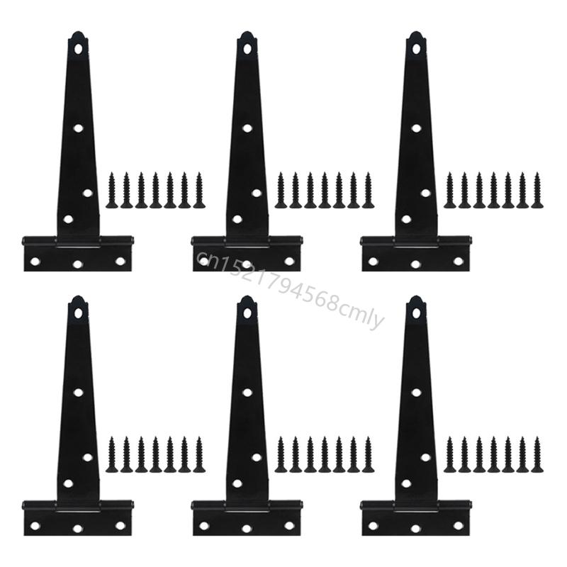 Black Metal Hinges 270° Rotation Capacity T Type for Wooden Cabinet Door 6XDE