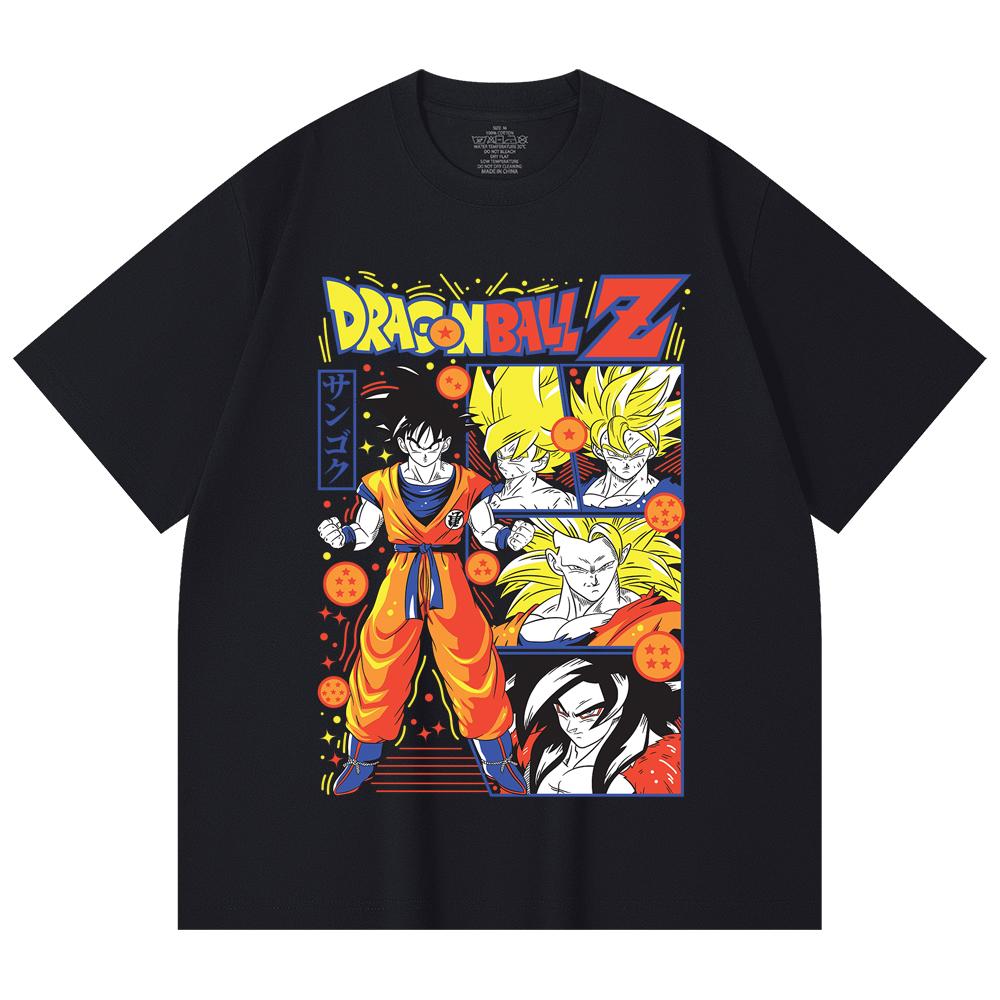 230 Gsm 100% Cotton Dragon Ball V56 Goku Print Unisex Heavy Cotton T Shirt