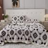 Bohemian Jacquard Taffy Fleece Blanket - Luxe Flannel Warm Throw for Office Nap & Home Decor