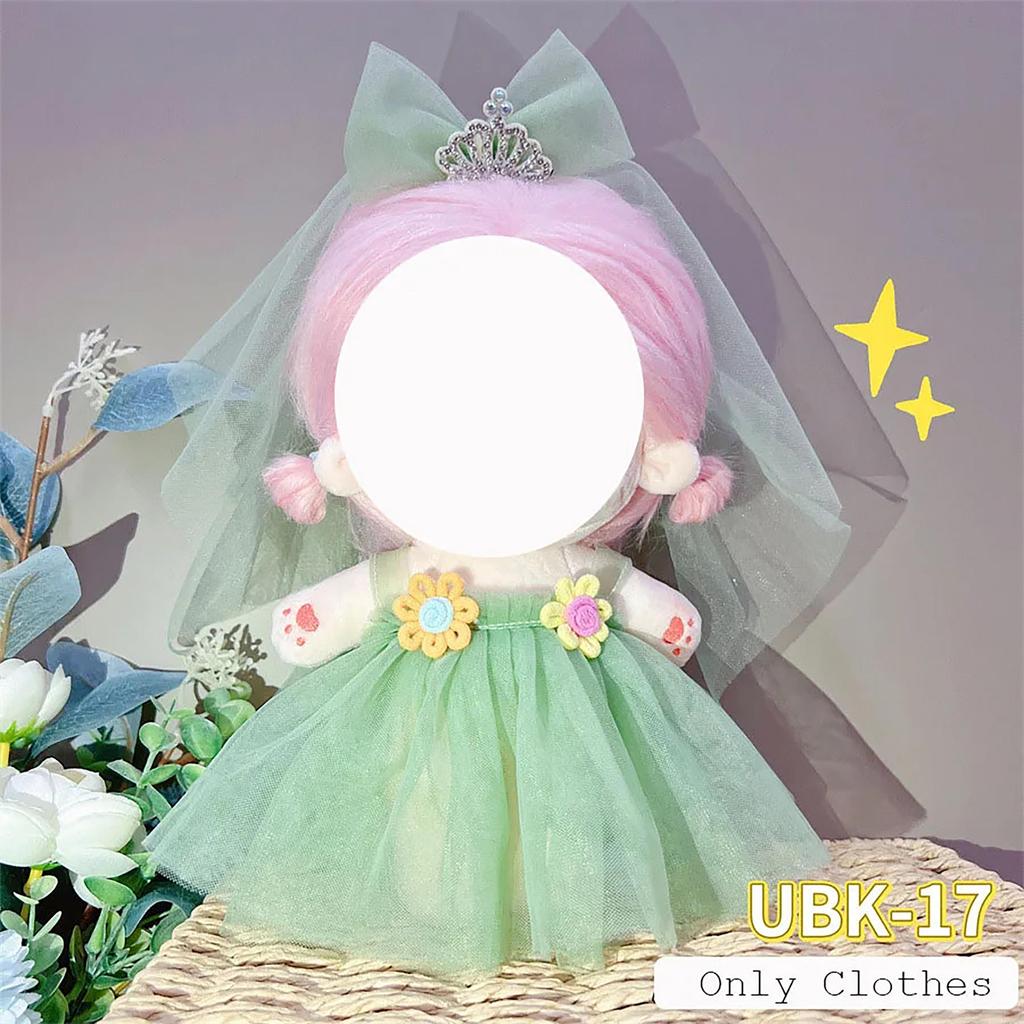 Cute Sweet 20cm Plush Cotton Doll Dress Doll Costume Change Clothes Kids Toys Soft Dolls Clothes Collection Gift