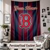 Wall Hanging Tapestry With Custom Name & Text, Boston Red Sox Decorative Tapestry For Bedroom