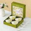 Ceramic Tableware Set with Bowls, Chopsticks & Spoons - Gift Box for Housewarming & Events