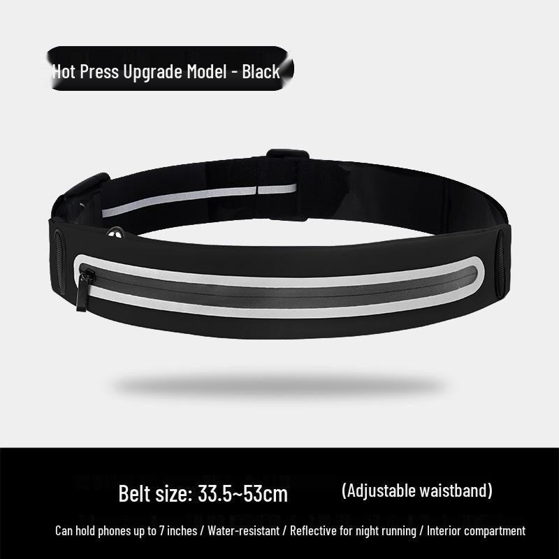 Unisex Waterproof Reflective Running Waist Bag - Large Capacity, Multifunctional, Close-fitting for Outdoor Sports & Cycling.