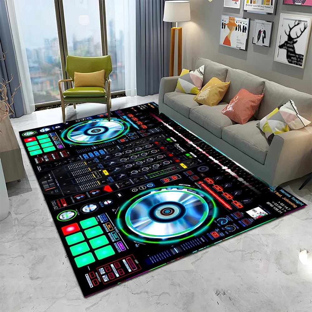 3D DJ Music Screen Keyboard Cartoon Carpet Rug for Home Living Room Bedroom Sofa Doormat Decor,Child Area Rug Non-slip Floor Mat