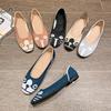 Spring and Autumn Flying Single Shoes Doudou Flat Bottom Floating Shoes Round Head Boat Shoes Knitted Flying Thread