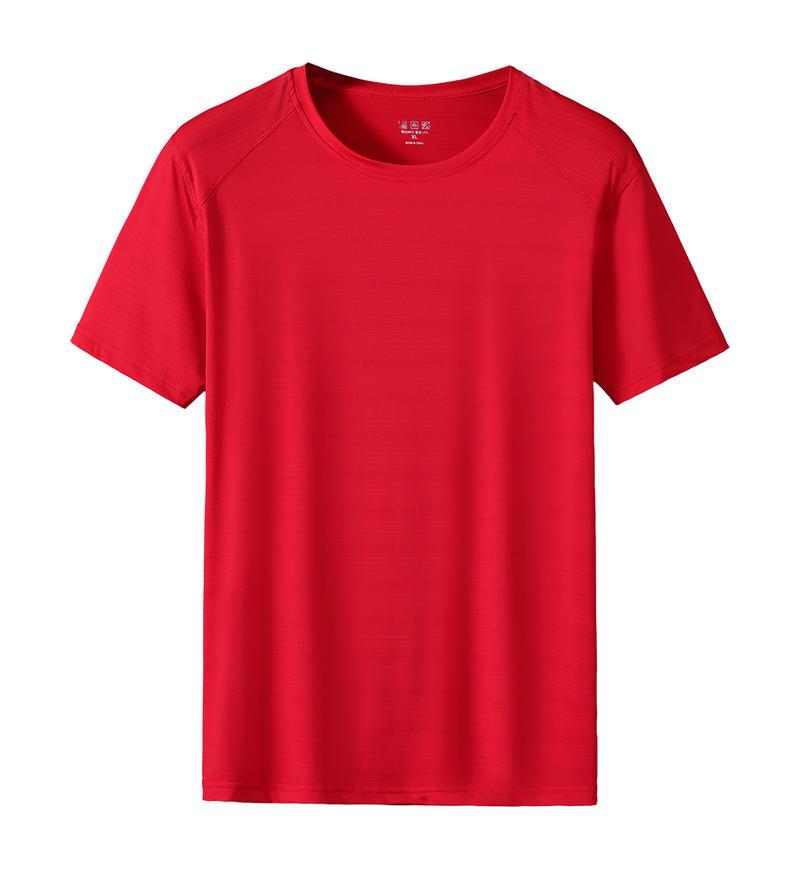 Men's Short Sleeve Ice Silk Crew Neck T-shirt - Custom Logo, Loose Fit, Trendy Casual Wear