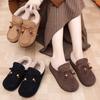 Флисовые хлопковые туфли Birkenstock для женской коллекции осень-зима 2025, новые теплые ленивые туфли-бини на педалях, лоферы