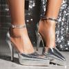 Luxury Women's High Heels Pumps Shoes Platform Sexy New 2025 Strap Gold Silver Heeled Office Dance Wedding Stripper Shoes Ladies