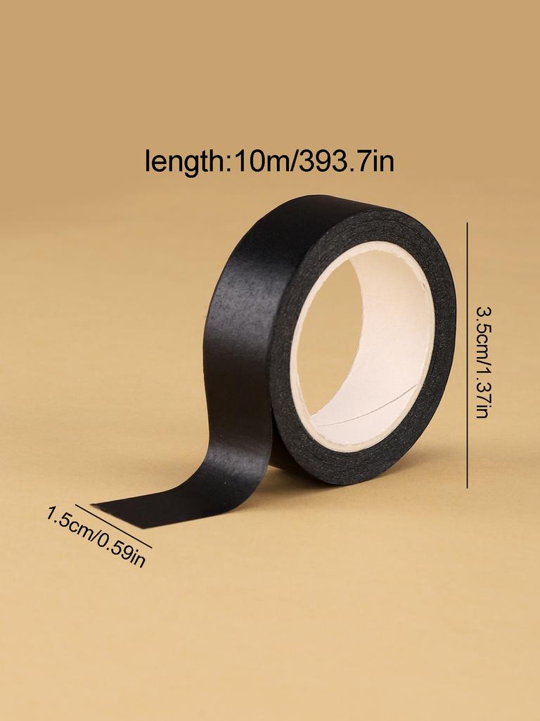 1pc Adhesive Masking Washi Tape School Supplies Stationery Length 393.7in Single Colour Basic Washi Tape