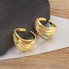 Nidin New Fashion Punk Rock Style Multilayer Open Rings Adjustable For Women Shiny Crystal Zircon Finger Jewelry Party Gifts