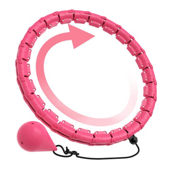 

Утяжеленный фитнес-хулахуп с 24 съемными узлами для взрослых, для похудения, сжигания жира, тонизирования талии, фитнес-круг для женщин и мужчин, кольцо для укрепления талии розовый