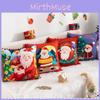 Christmas Cartoon Santa Pillowcase Cushion Back Pillow Cover Xmas Holiday Decor