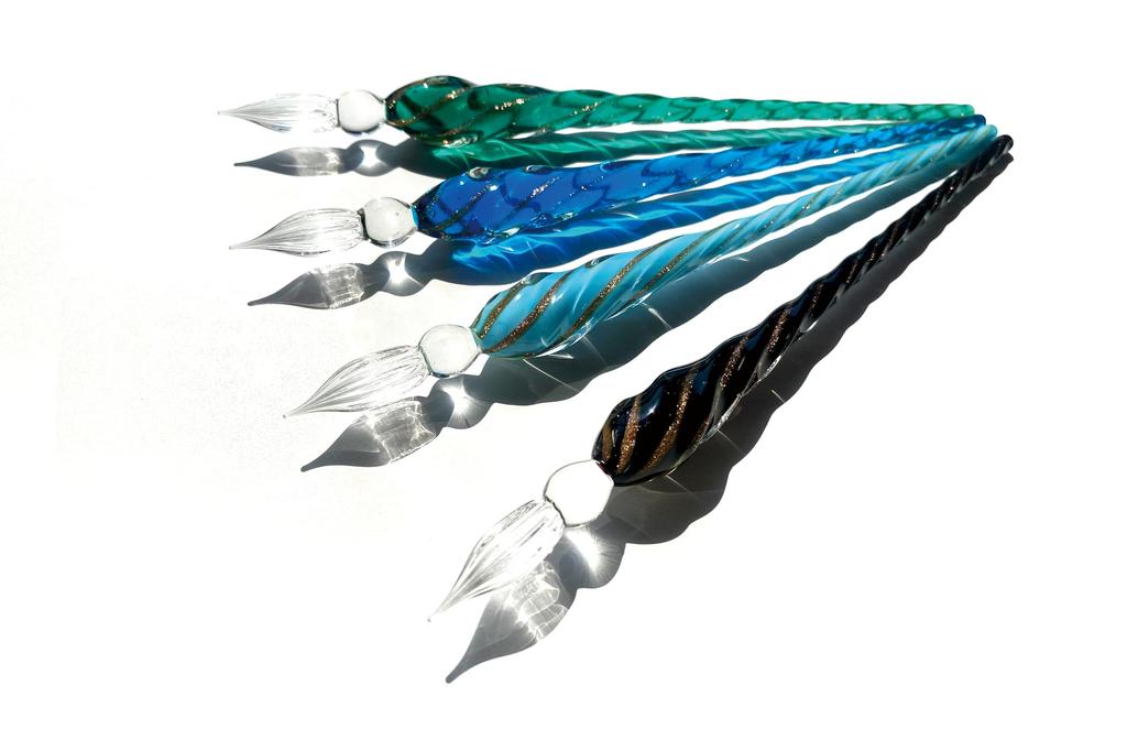 Teranishi Chemical Guitar Glass Pen Twist Clear Blue GLATW-CBL