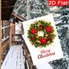 GD-DQ09050010-1pc Christmas Festival Wreath Welcome Christmas Garden Flag_3 (2)- Outdoor Garden Flag Double-sided Home Decoration Courtyard Decoration