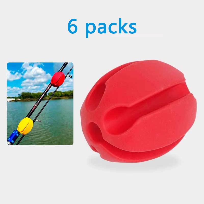 

6 шт. Силіконовий тримач для вудки М’ячі Ремінці 5 отворів Легкі рибальські снасті Зав’язки Органайзер Стійки для зберігання Рибальські приналежності червоний