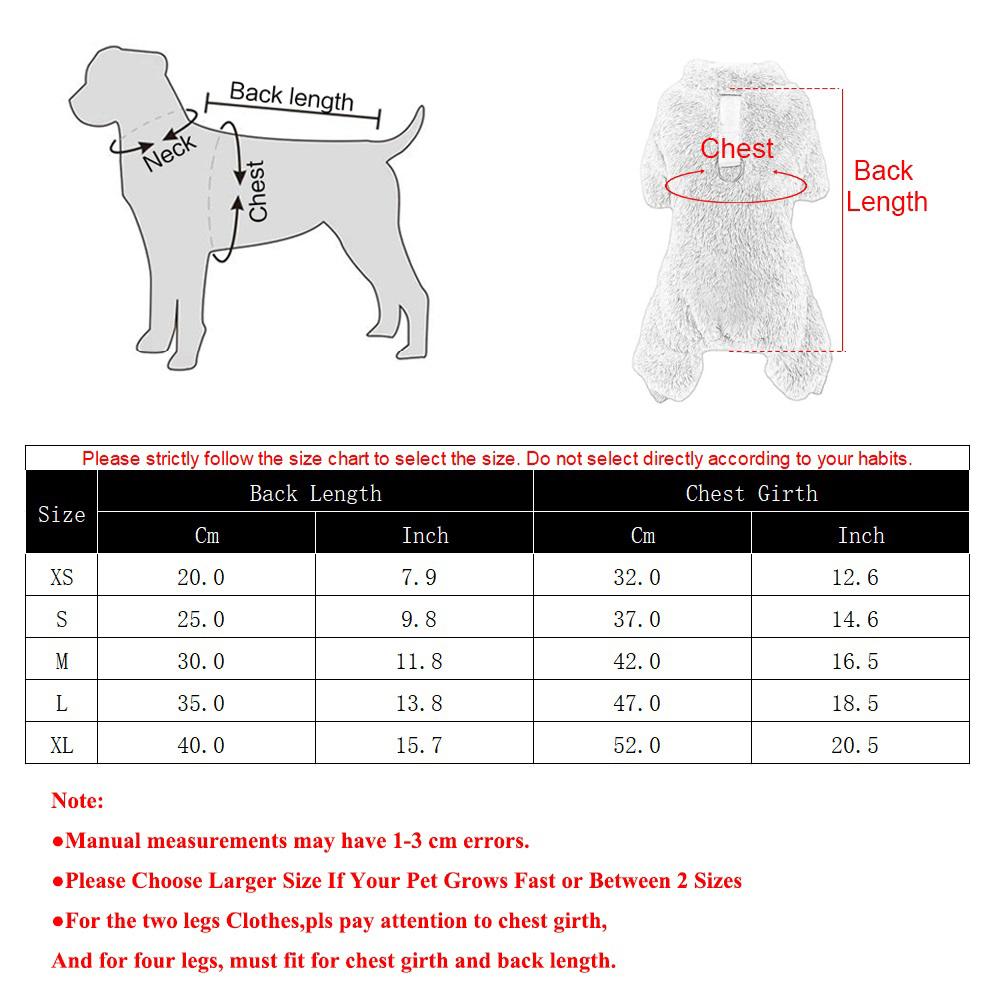 Winter Dog Clothes Warm Fleece Pet Jumpsuit Overalls For Small Medium Dogs Puppy Pajamas Coat Chihuahua French Bulldog Costumes