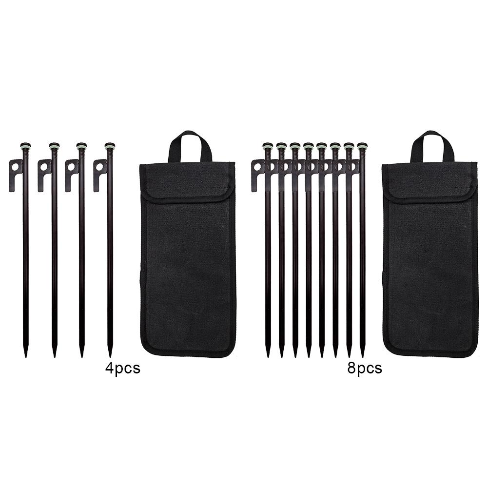 4/8Pcs Tent Stakes Forged Steel Tent Pegs Heavy Duty Beach Tent Pegs with Storage Bag Camping Tent Spikes for Camping Picnic