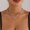 Beads Necklaces Clavicle Chain Necklace Stylish Beads Necklace Female Party Neck Chain Alloy Texture Present for Women