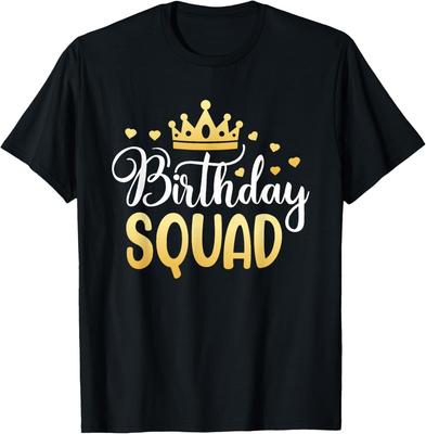 Birthday Squad Party Matching Family Group Funny Bday Team T-Shirt Unisex T-Shirt
