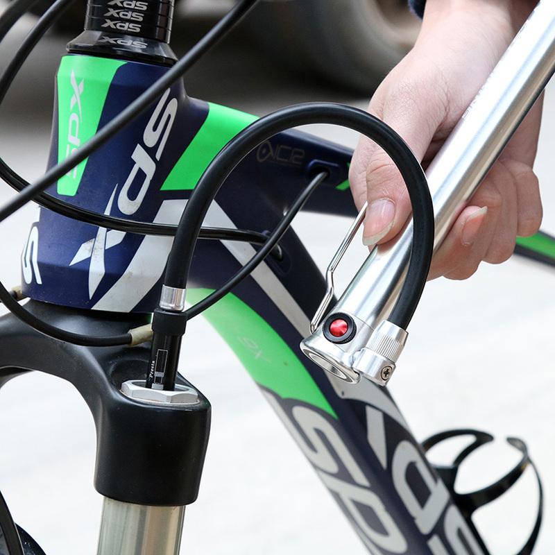 WEST BIKING Aliaj de aluminiu 160 PSI Pompă pentru bicicletă Pompă de podea pentru bicicletă Supapă Schrader Presta Mâner Gonflator Furcă față Pompă de bicicletă