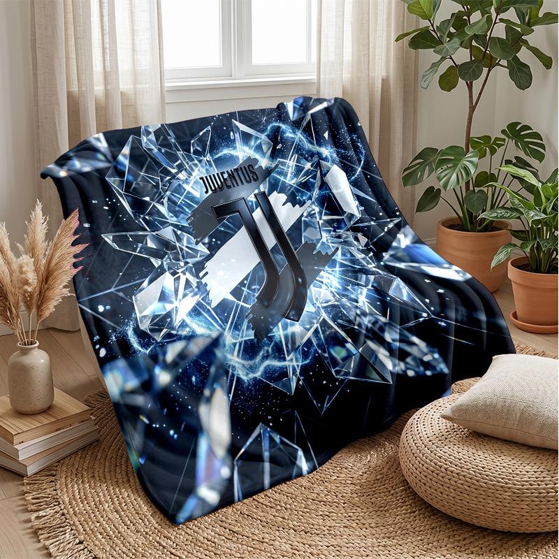 Juventus FC Theme Blanket Soft Flannel Blanket Plush Throw Blanket Cozy Sofa Bed Blanket for Home Decor
