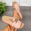 Fashion Summer Women's Slippers Casual Flat Open Heel Shoes Solid Color Round Head Casual Comfortable Slippers for Women Size 36-43