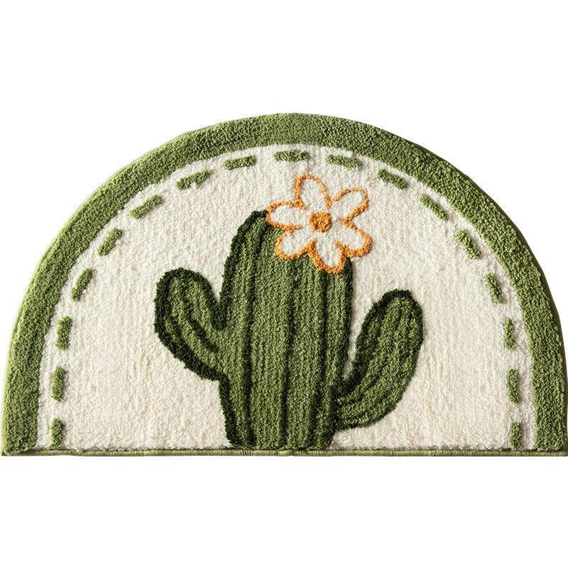 Ins Simple Semicircle Absorbent Bathroom Floor Mat Thickened Non-slip Carpet Toilet Washroom Toilet Door Mat