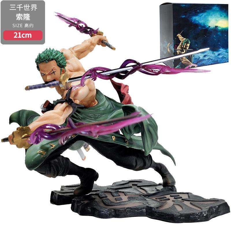 One Piece Roronoa Zoro 3 Sword Style Action Figure Santoryu Three Thousand Worlds Collectible Model Gift