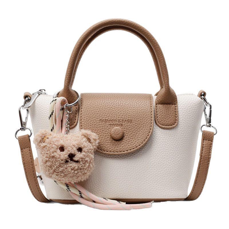 Fashion contrasting color portable small bag women's 2025 new fashion versatile commuter small tote bag single shoulder messenger bag tide