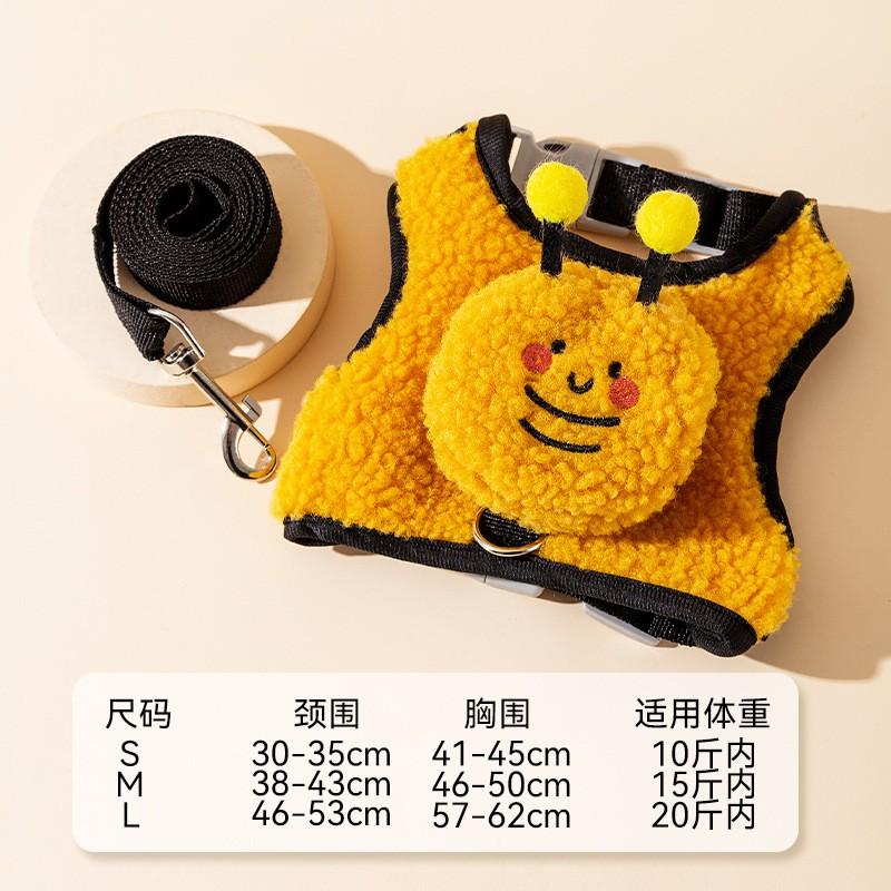 Adjustable Pet Harness Vest Cats Small Dogs Soft Fabric Chest Strap Leash Walking Outdoor Safety