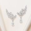 S925 White Gold Plated Teardrop Cluster Earrings with Simulated Diamond