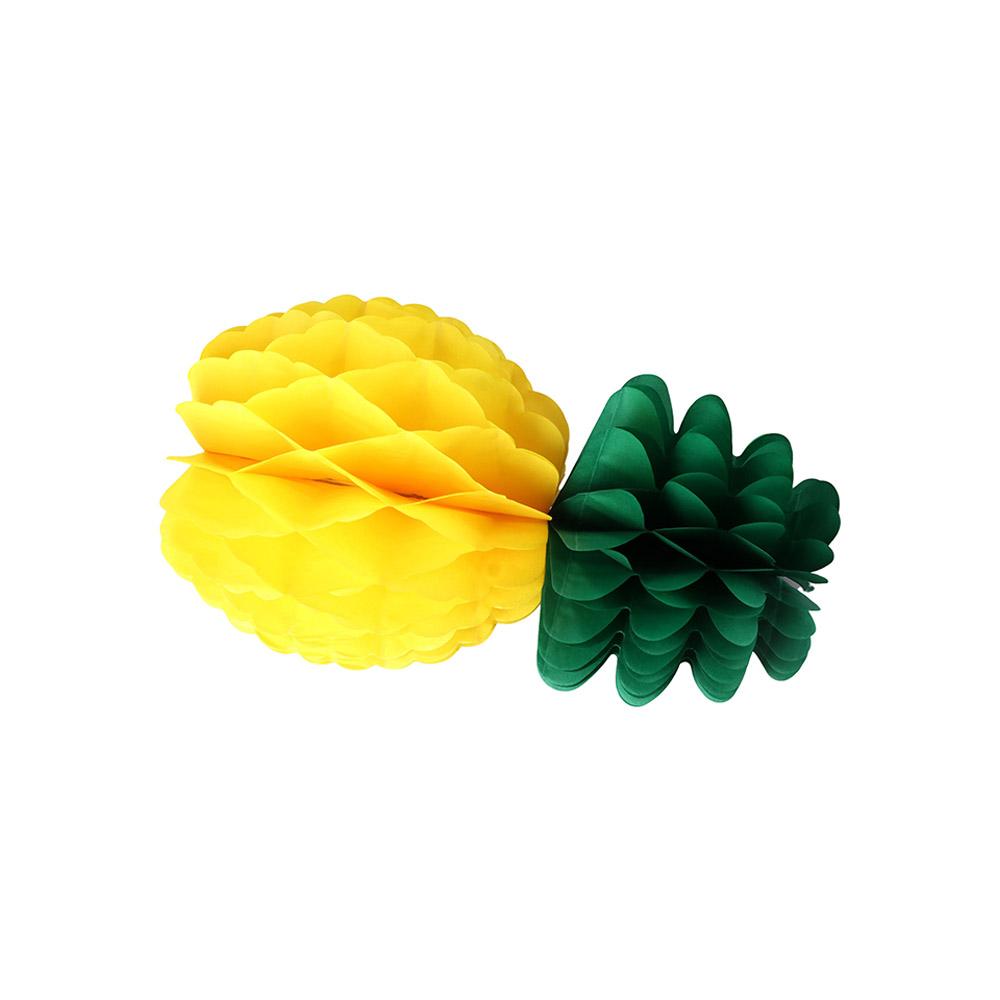 Home Fiesta Birthday Decorations for Summer Party Pineapple Honeycomb Garland Yellow Paper Hawaiian Style Ball Lantern