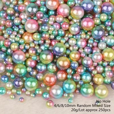 Home Party Supplies 4/6/8/10 mm Scrapbook ABS Perle Kein Loch Für Jwwelly DIY Glossy Craft 250 Teile/los Lose Runde Perlen Kunststoff