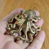 Brass Retro Octopus Cuttlefish Creative Marine Organism Office Desktop Ornament Accessories Small Tea Pet  Souvenir Gifts