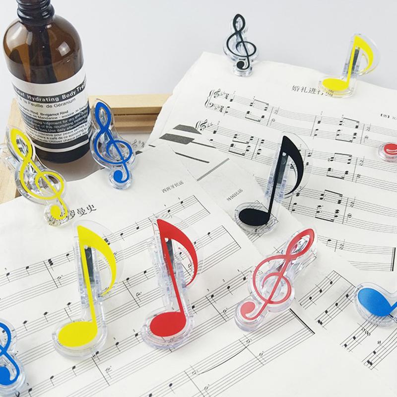Book Paper Sheet Clips Steel Spring Score Funny Mini Music Folder Clips Decorative Paper Musical Notation Clips