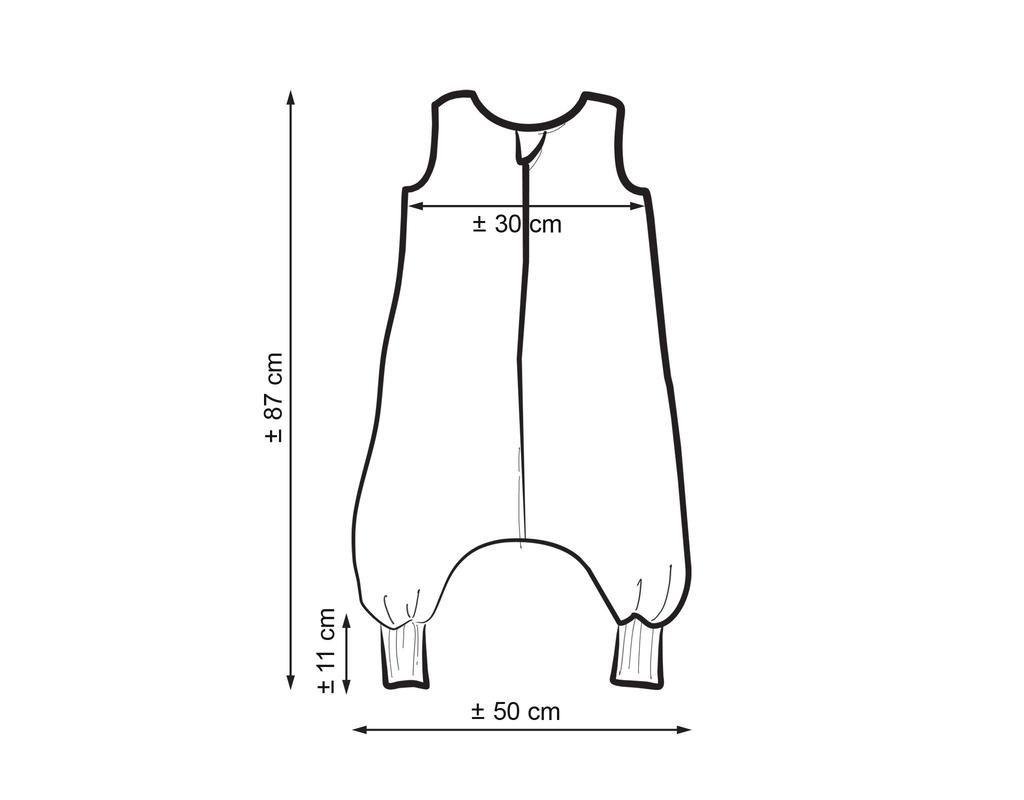Musselin Schlafsack für Kinder mit Beinen L 9-24 Monate Sommer TOG 1.0 - grau