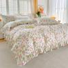 1pc Ruffles Duvet Cover Pure Cotton Comforter Cover Floral Style Bed Covers housse de couette Girls Quilt Cover (No Pillowcase)