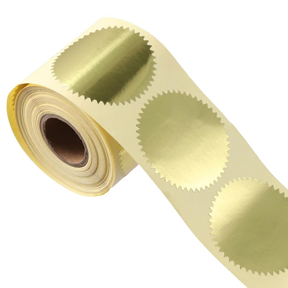 Gold Award Stickers Round Paper Labels Serrated Edge Steel Seal Label  Certificates