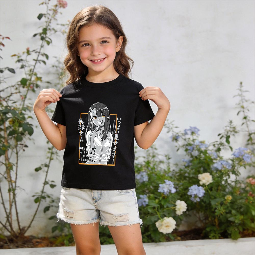 Dont Toy with Me Miss Nagatoro Anime Print T Shirt for Kids Boys Girls Casual Cotton Tee Top Summer Children Clothes