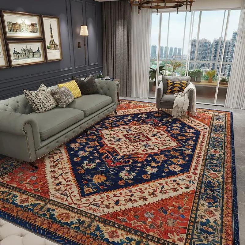 Retro Persischer Stil Heimdekoration Luxusteppich Wohnzimmer Rutschfest Große Größe Raumdekor Lounge Teppich Waschbar Eingangstür Matte