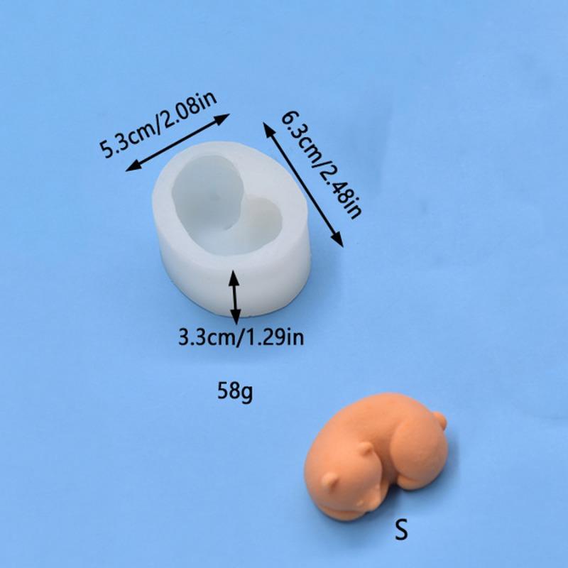 Cute Polar Bear Candle Silicone Mold Handmade Little Bear Craft Cement Gypsum Soap Mold DIY Chocolate Ice Cake Baking Tool