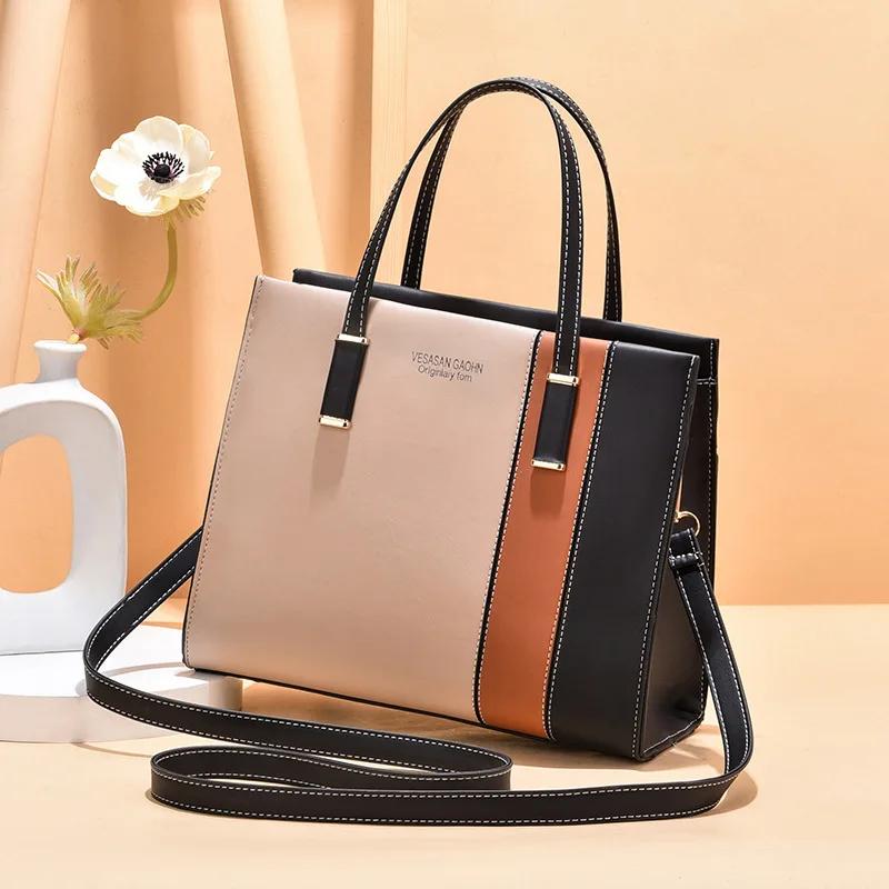 Handbag Woman Ctrasting Color Handbag Large Capacity Mother Fashi Single Shoulder Crossbody Bags for Women